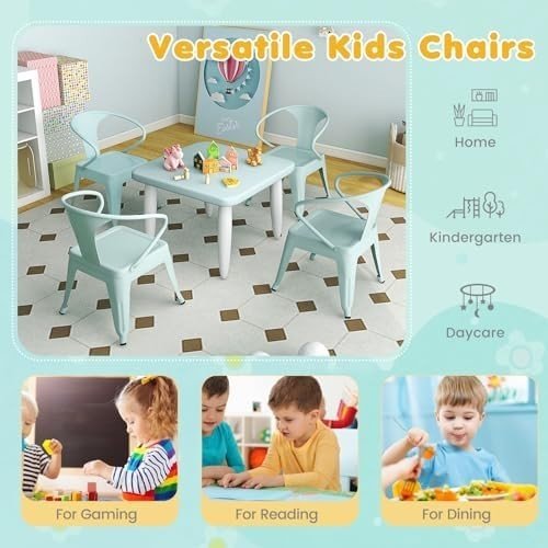 Kids Table and Chairs Set Toddler Activity Furniture Playroom Nursery Blue - Kwikley