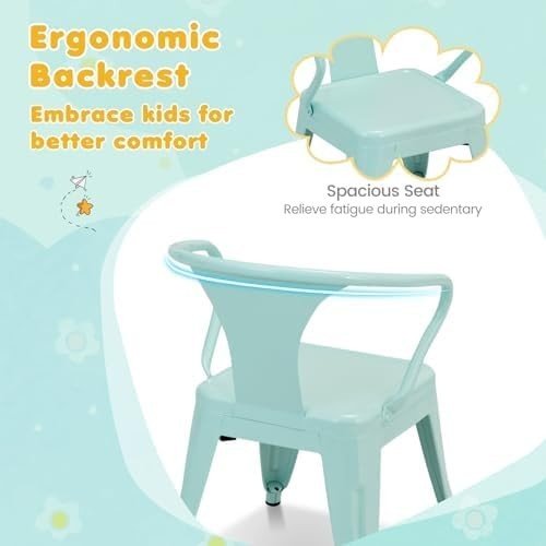 Kids Table and Chairs Set Toddler Activity Furniture Playroom Nursery Blue - Kwikley