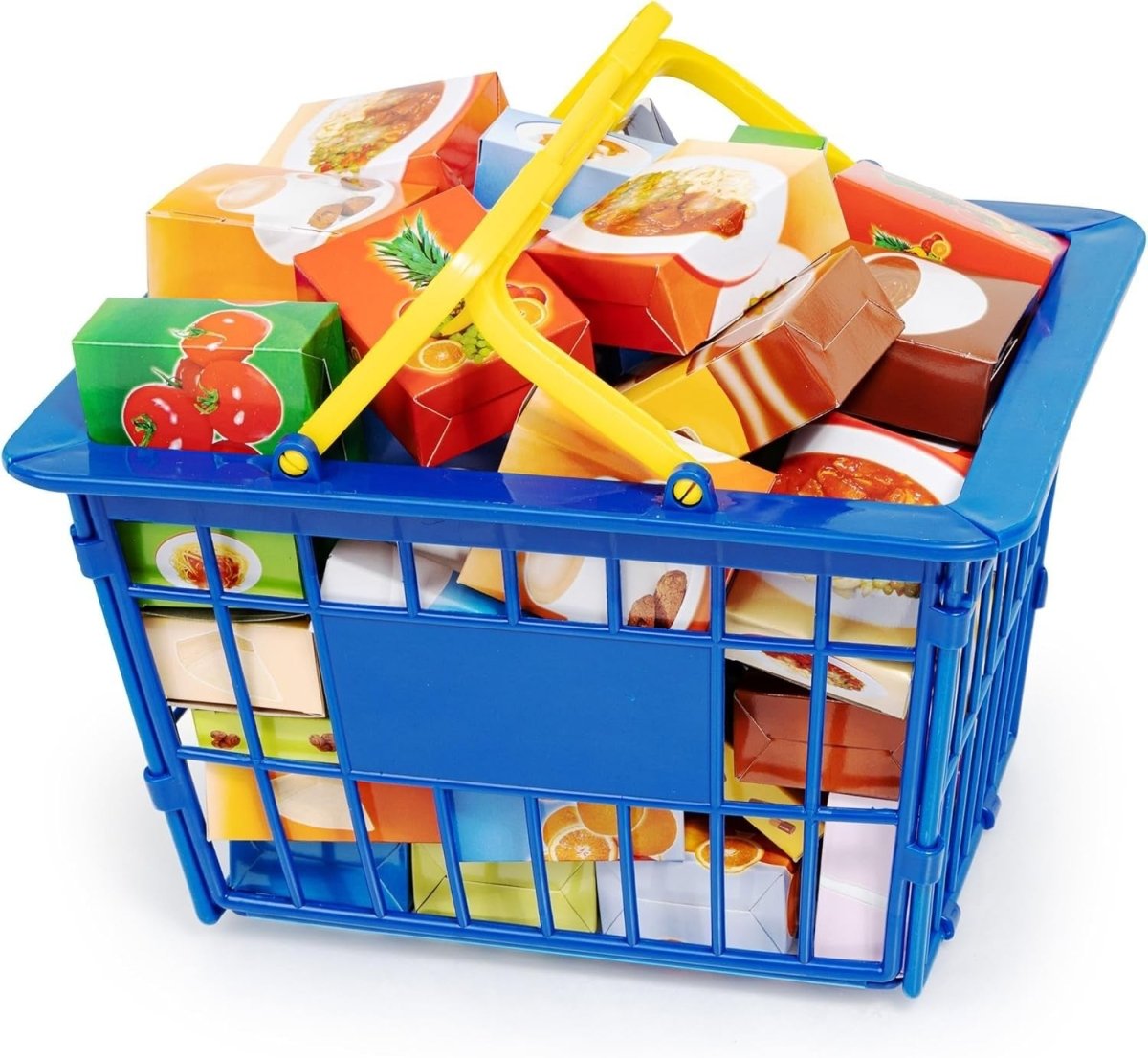 Kids Toy Shopping Cart Supermarket Trolley Play Set with Food Boxes - Kwikley