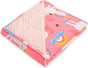 Kids Weighted Blanket Pink Unicorn 1.4kg 90x120cm Soft Calming Comfort - Kwikley