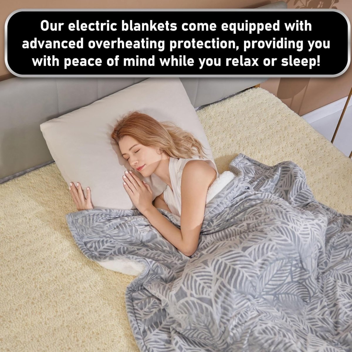 King Electric Heated Blanket Dual Control 9 Heat Timer Soft Fleece 203x152cm - Kwikley
