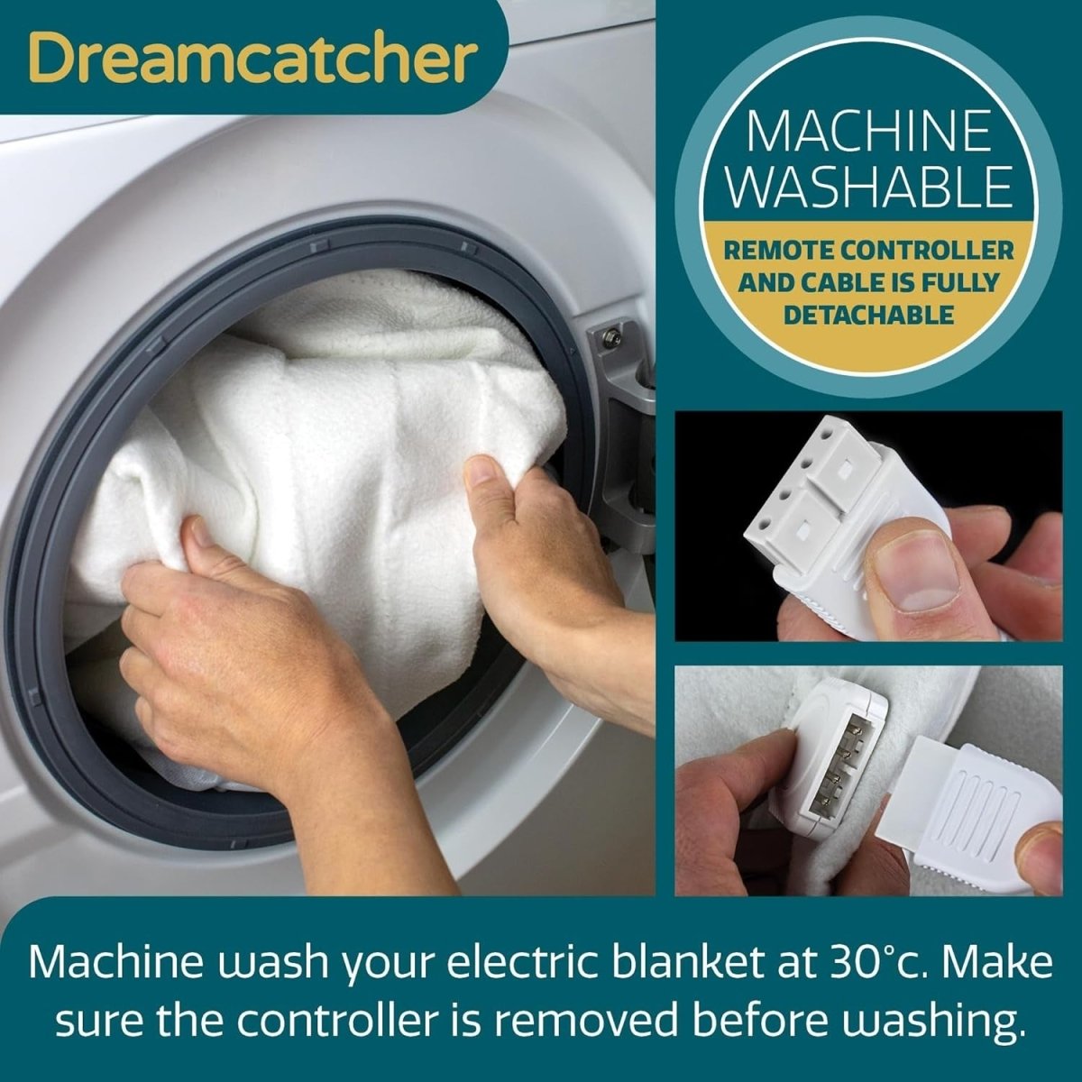 King Electric Underblanket Fitted Mattress Cover 3 Heat Settings Washable - Kwikley