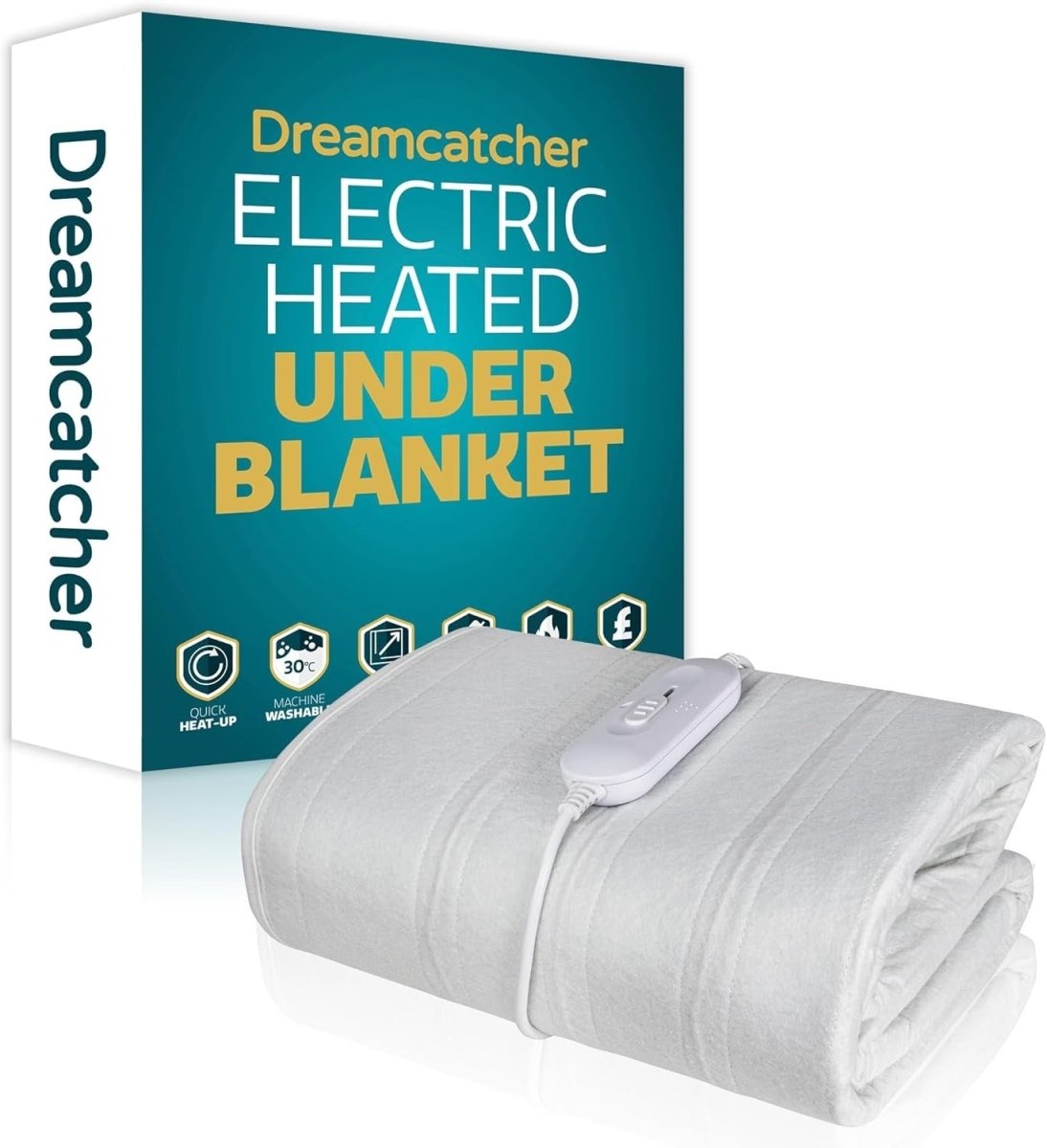 King Electric Underblanket Fitted Mattress Cover 3 Heat Settings Washable - Kwikley