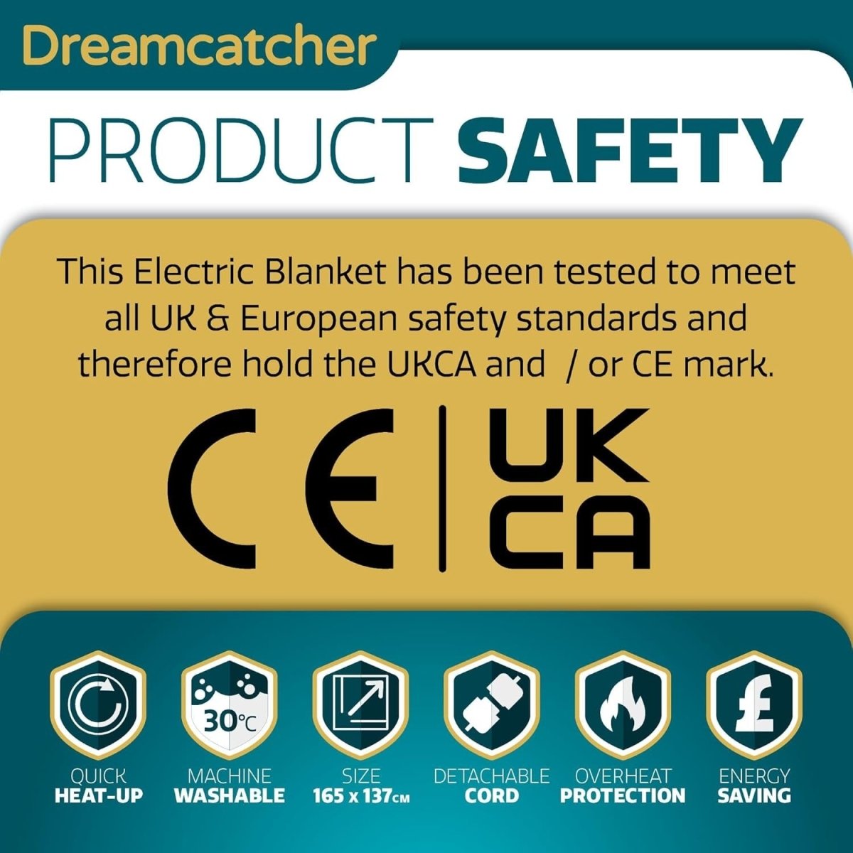 King Electric Underblanket Fitted Mattress Cover 3 Heat Settings Washable - Kwikley