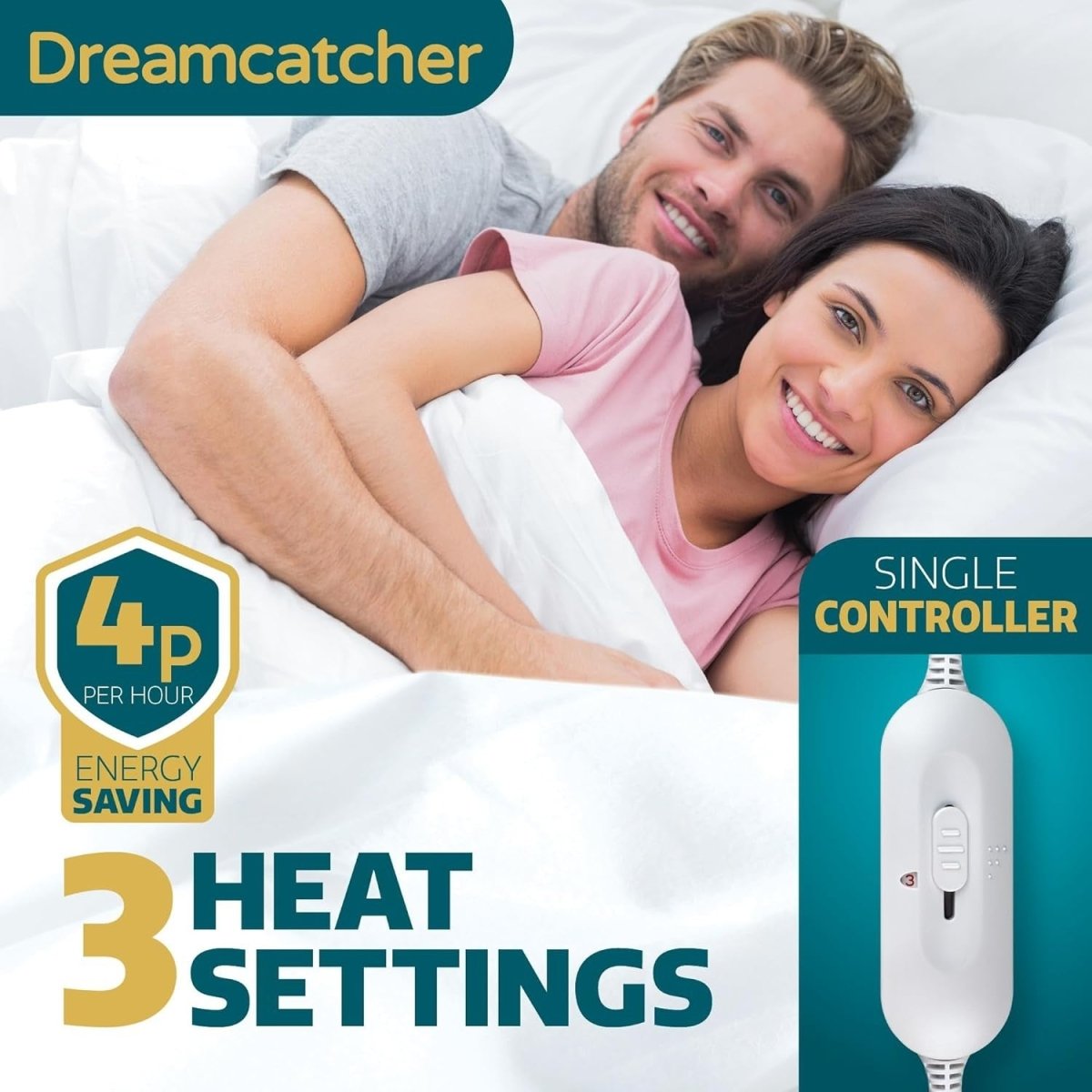 King Electric Underblanket Fitted Mattress Cover 3 Heat Settings Washable - Kwikley