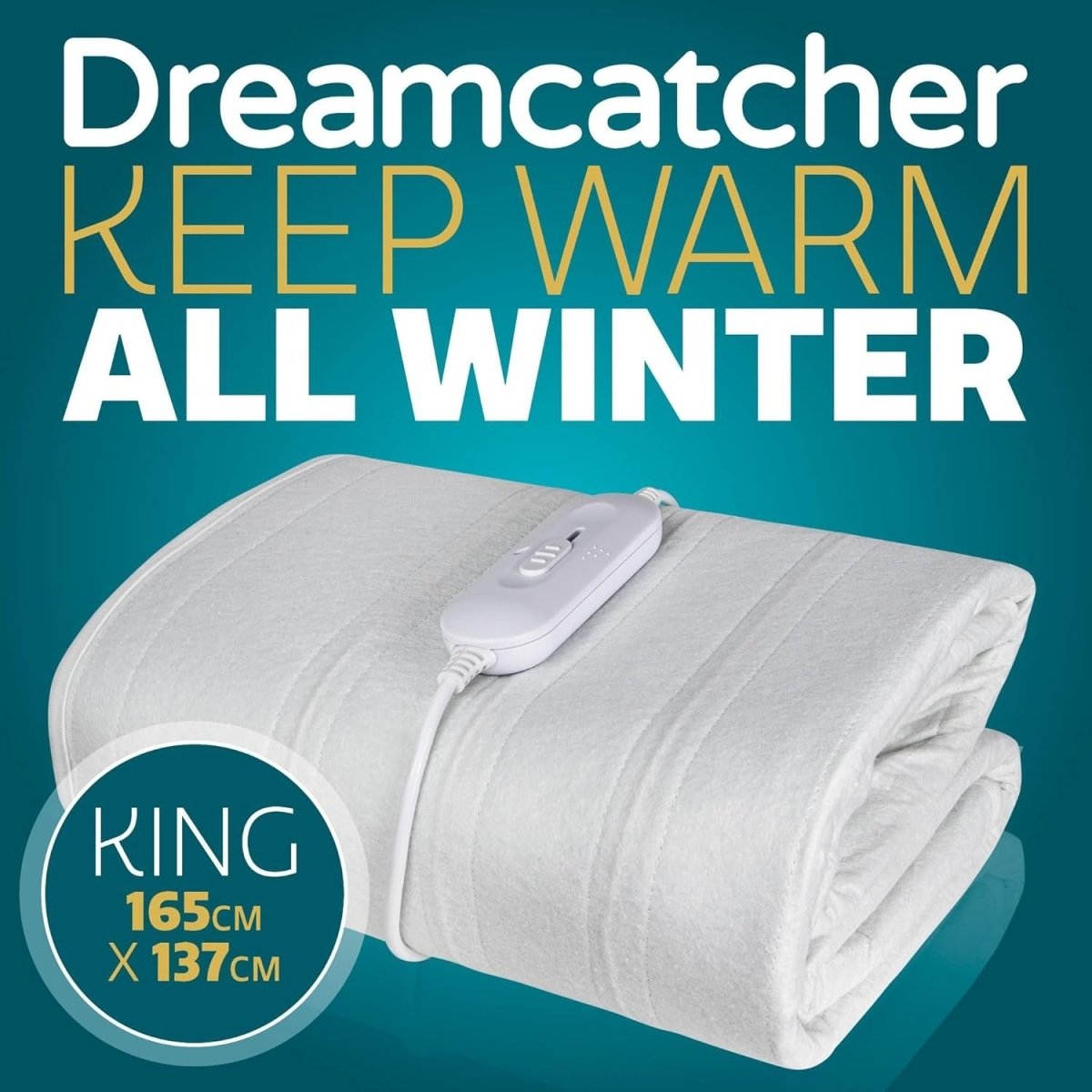 King Electric Underblanket Fitted Mattress Cover 3 Heat Settings Washable - Kwikley
