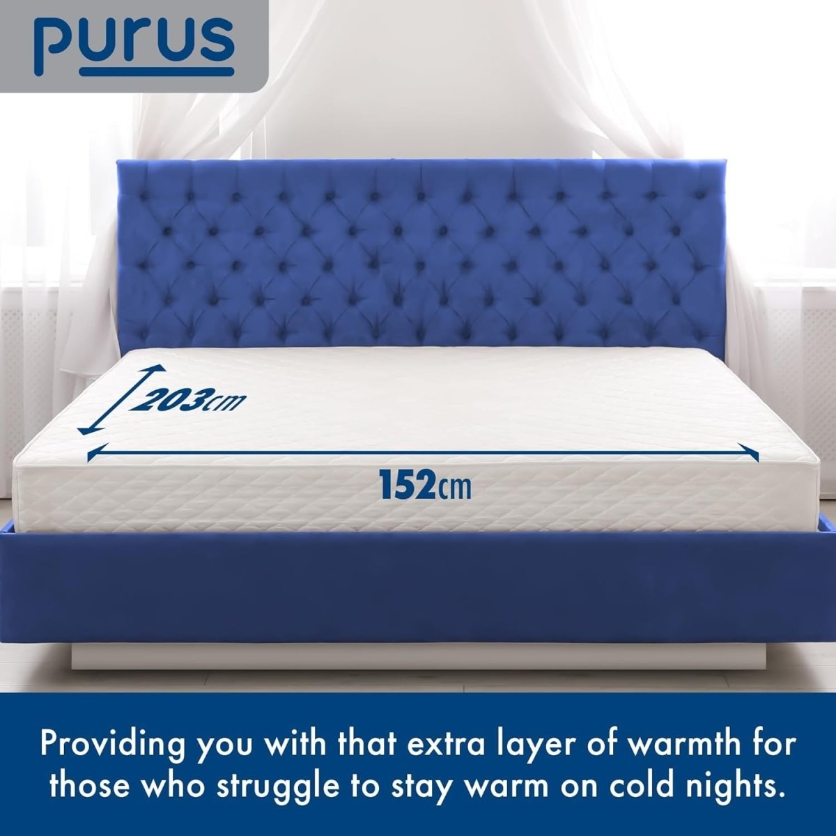 King Electric Underblanket White 203x152cm Dual Control Heated Mattress - Kwikley