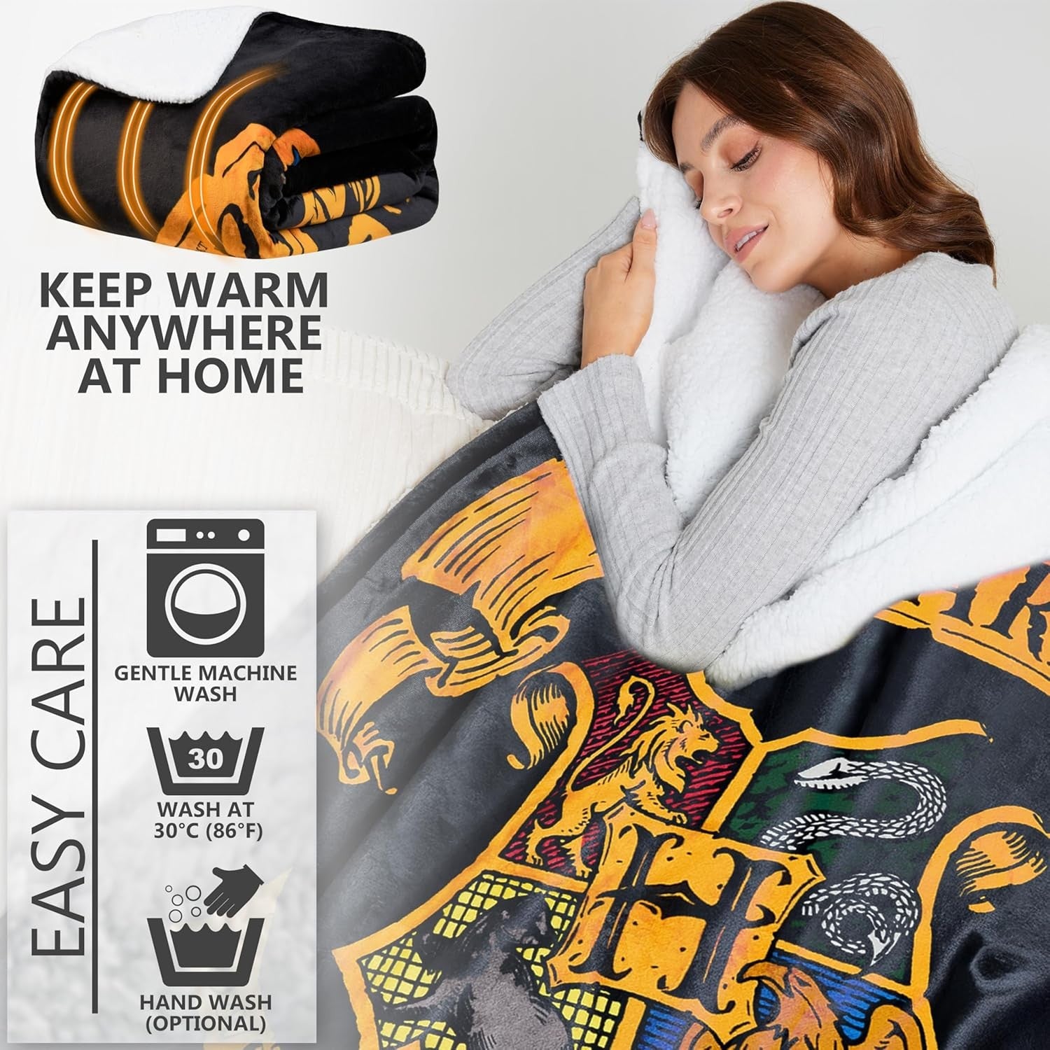 King Size Electric Heated Blanket 230x265cm Sherpa Fleece 9 Timer - Kwikley