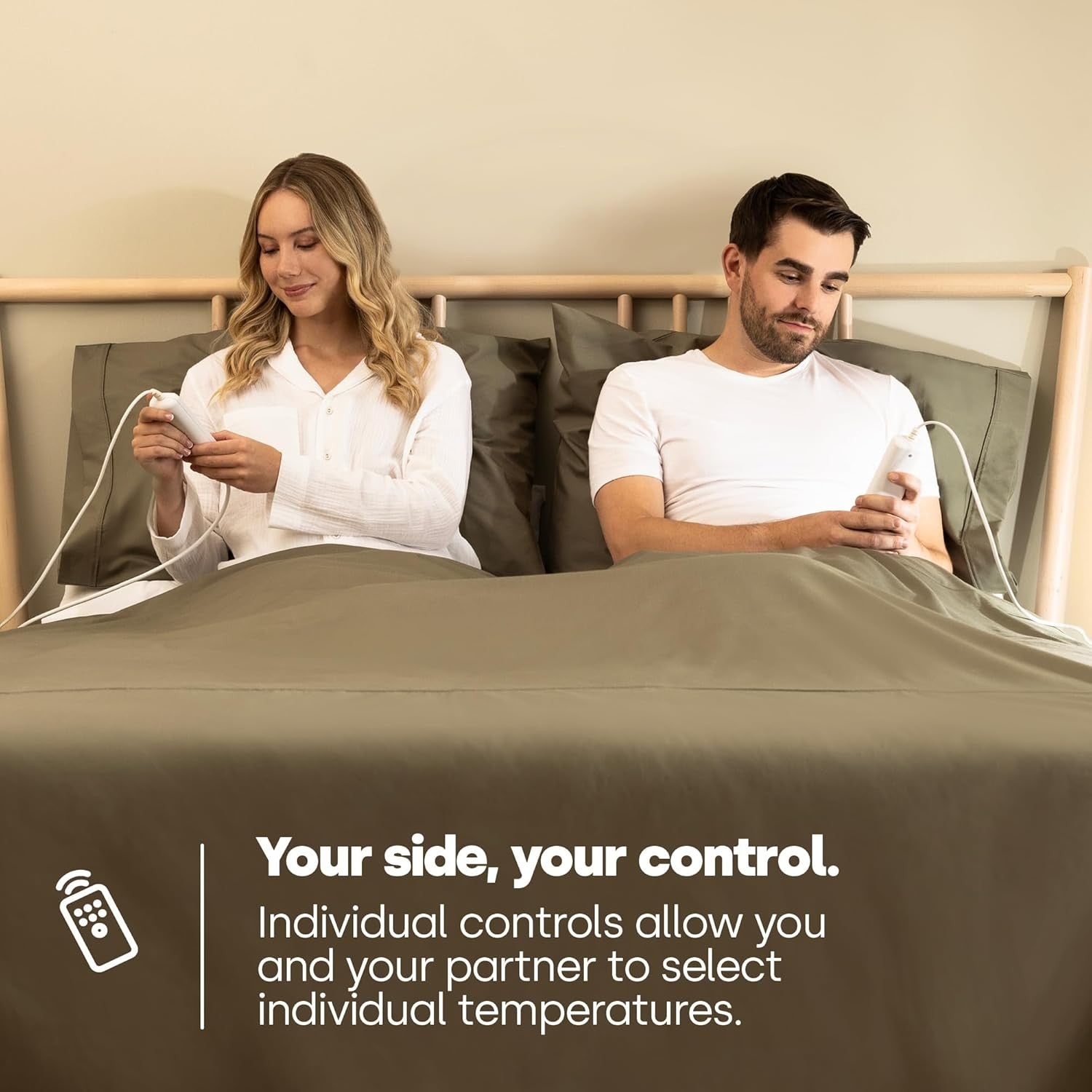 King Size Electric Under Blanket Dual Control Teddy Fleece Fast Heat 165x137cm - Kwikley