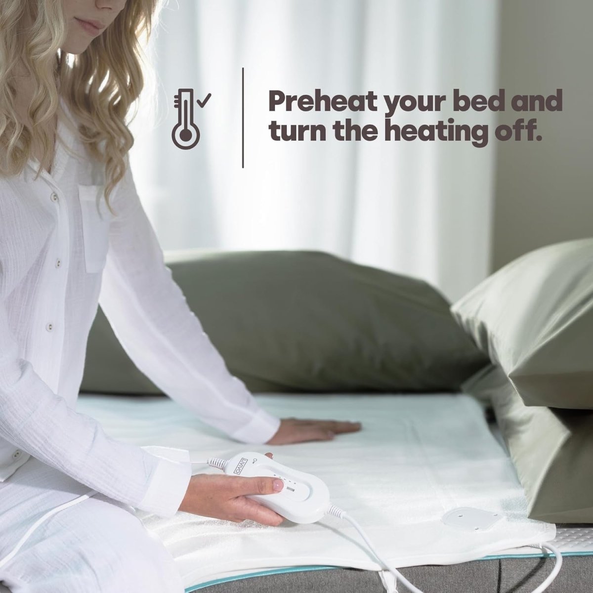 King Size Electric Under Blanket Fast Heat Fitted Safe Warm 165x137cm - Kwikley