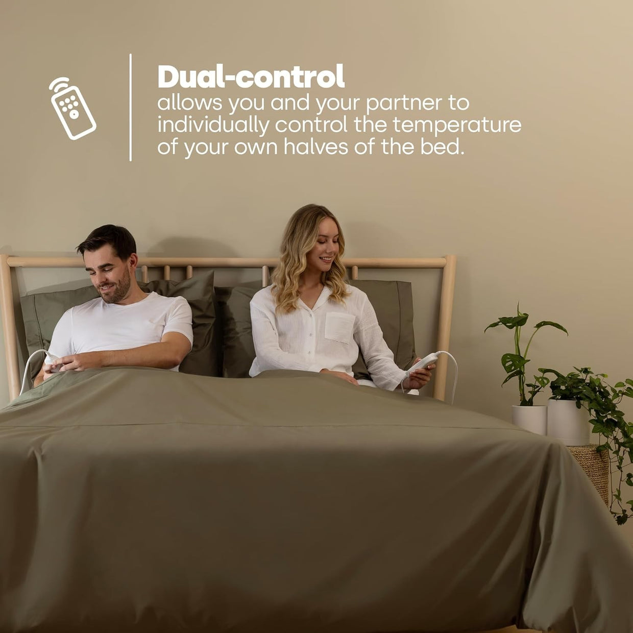 King Size Electric Underblanket Dual Control Fast Heat Fitted 165x137cm - Kwikley