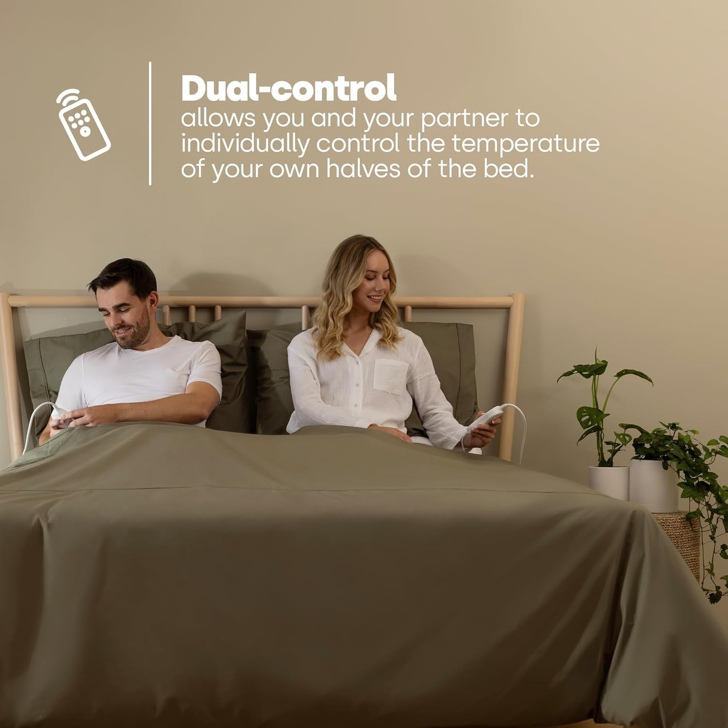 King Size Electric Underblanket Dual Control Fast Heat Fitted 165x137cm - Kwikley
