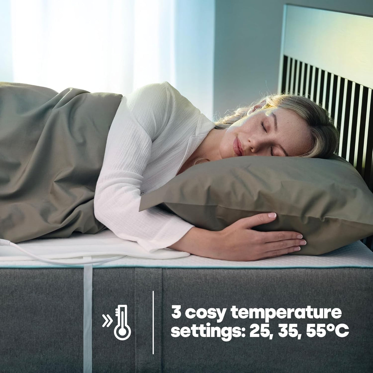 King Size Electric Underblanket Dual Control Fast Heat Fitted 165x137cm - Kwikley