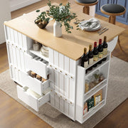 Kitchen Island Cart w Fold Out Table Sliding Doors - Kwikley
