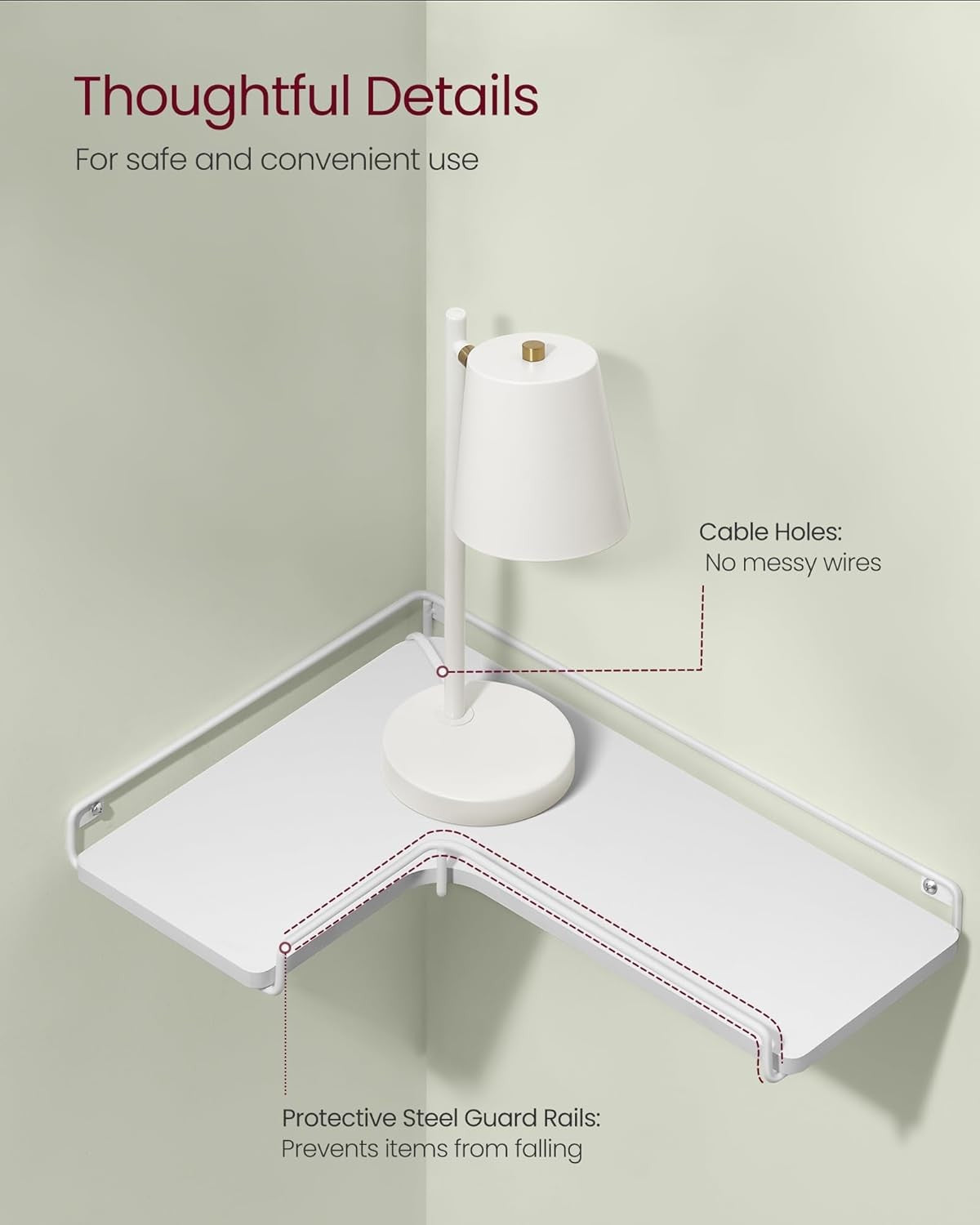 L - Shaped Floating Corner Shelves Set of 2 – Modern Wall Storage for Living Room - Kwikley