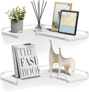 L - Shaped Floating Corner Shelves Set of 2 – Modern Wall Storage for Living Room - Kwikley