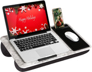 Lap Desk for Laptop 15.6in Marble Tray Mouse Pad Phone Holder Cushion - Kwikley
