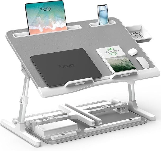Laptop Bed Desk Adjustable Height Angle Folding Tray X - Large Work Table - Kwikley