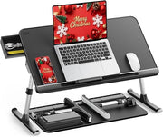 Laptop Bed Table Adjustable Height Angle Folding Desk with Drawer X - Large - Kwikley