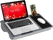 Laptop Lap Desk with Mouse Pad Phone Holder Cushioned Portable Table - Kwikley