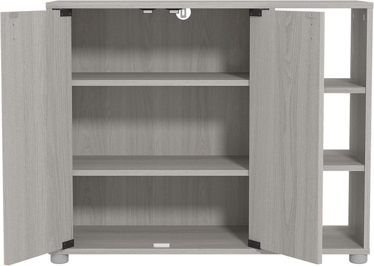Large 12 - Pair Shoe Cabinet, Durable Wood Storage with Dust - Free Elevated Design - Kwikley