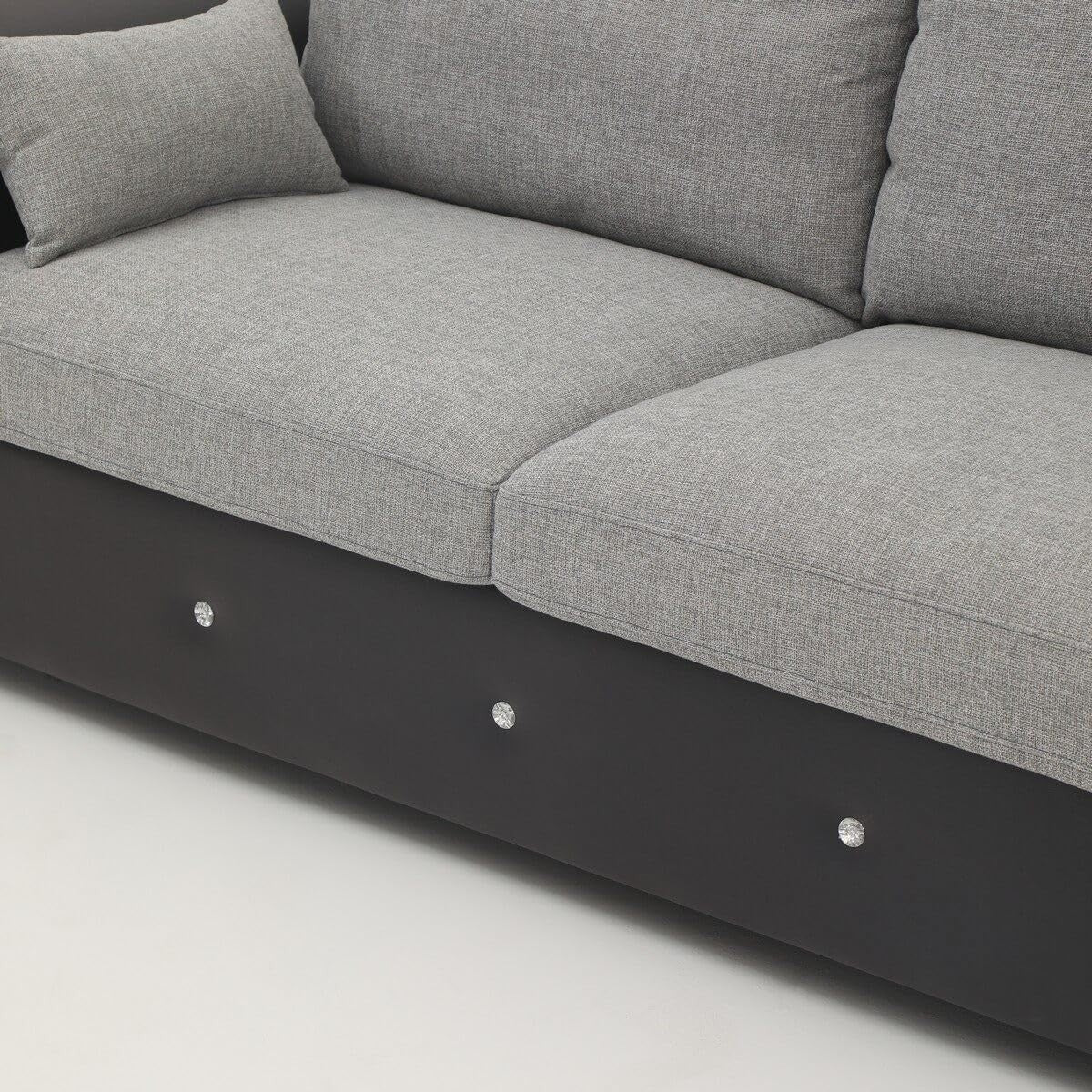 Large 2 Seater Light Grey Fabric Sofa Couch | Plush Cushions & Wood Frame - Kwikley
