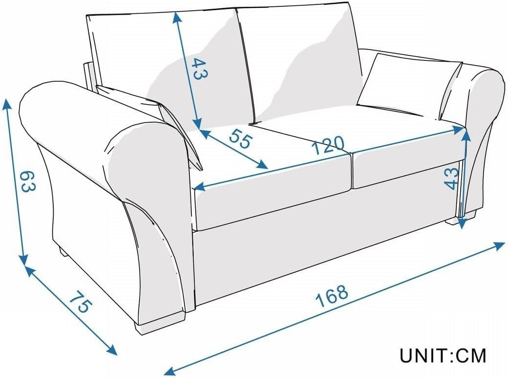 Large 2 Seater Light Grey Fabric Sofa Couch | Plush Cushions & Wood Frame - Kwikley