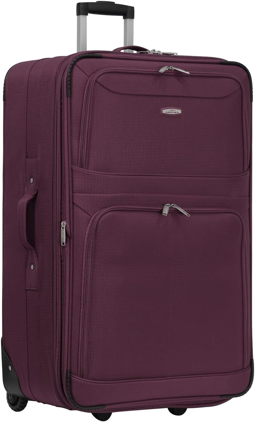 Large 29” Soft Check In Travel Suitcase Expandable Lightweight 2 Wheel 92L - Kwikley