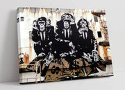 Large 3 Wise Monkeys Graffiti Canvas Wall Art 36x24in - Kwikley