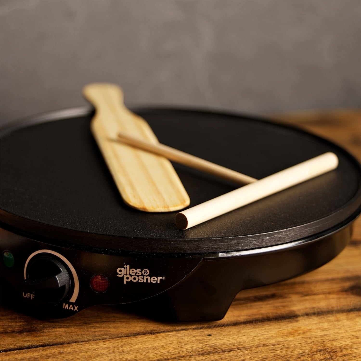Large 30cm Electric Crepe Maker Non - Stick Hot Plate Adjustable Temp 1300W + Tool - Kwikley
