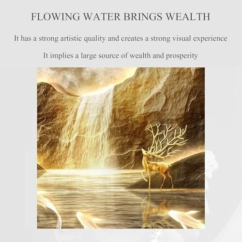 Large 3D Feng Shui Wall Art Clock LED Light 120x40cm - Kwikley