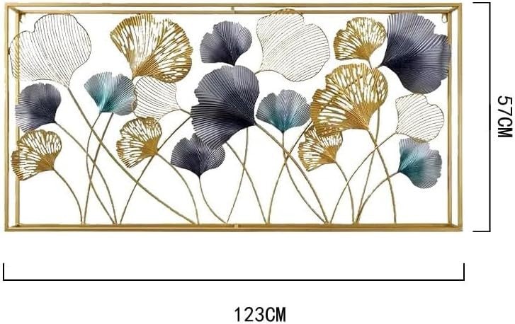 Large 3D Ginkgo Leaf Metal Wall Art Gold Frame 120cm Decor - Kwikley