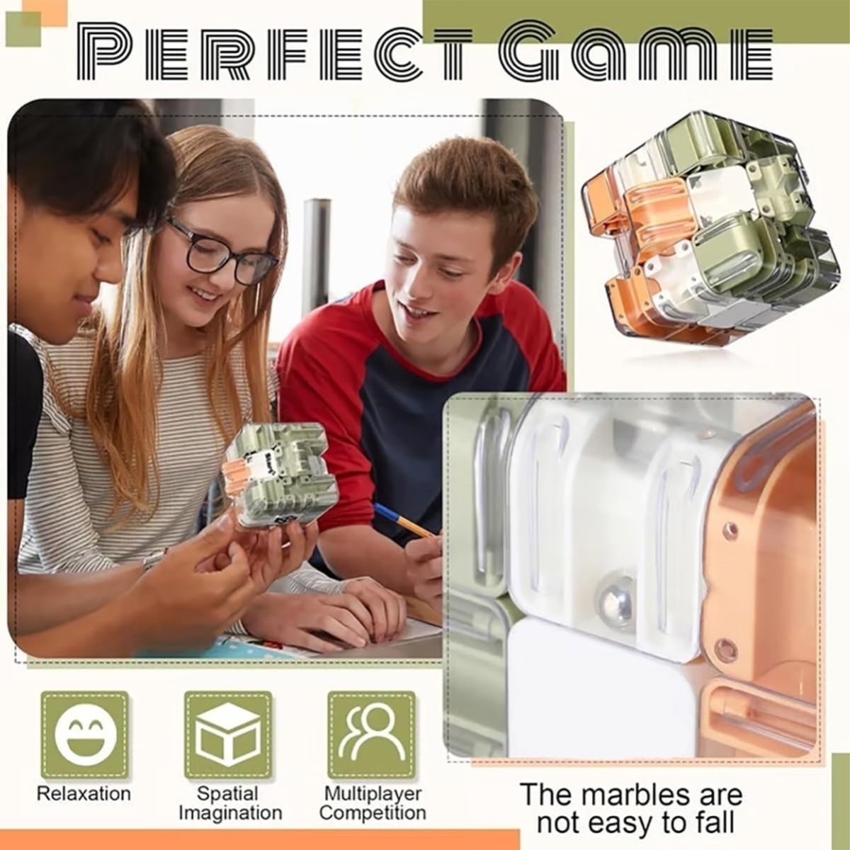 Large 3D Labyrinth Ball Maze Cube Brain Training Stress Relief Toy - Kwikley