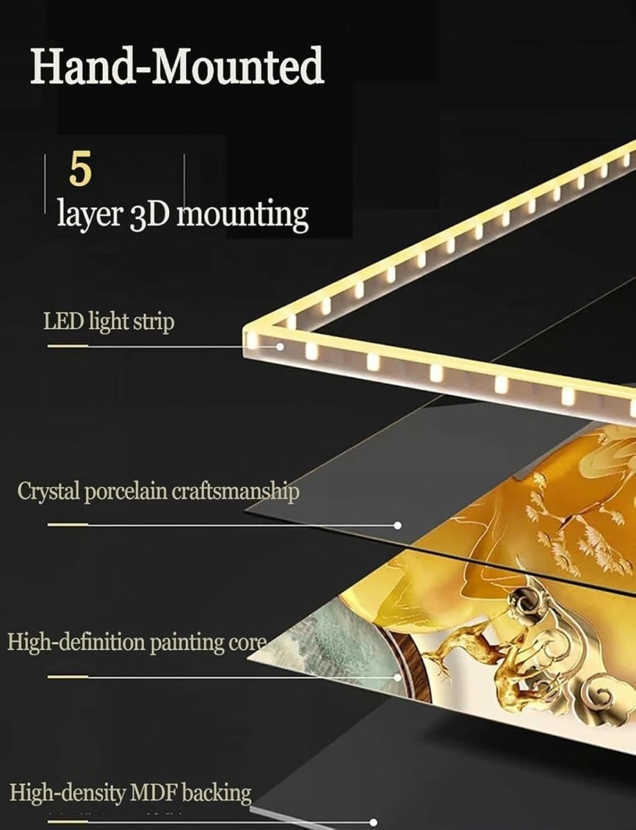 Large 3D LED Lotus Wall Art 59in Modern Lighted Decor - Kwikley