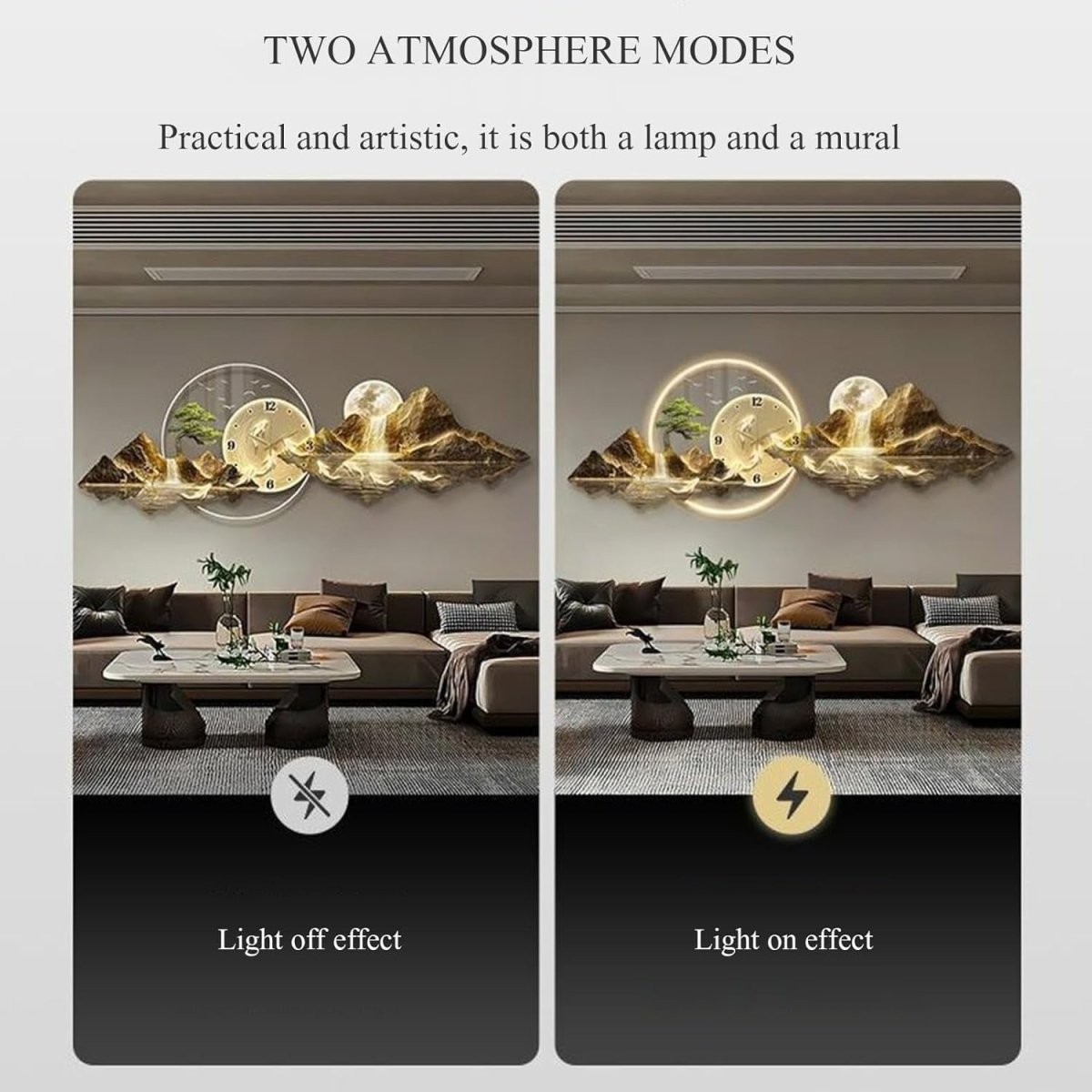 Large 3D LED Wall Art Sculpture Feng Shui Landscape Wall Lamp - Kwikley