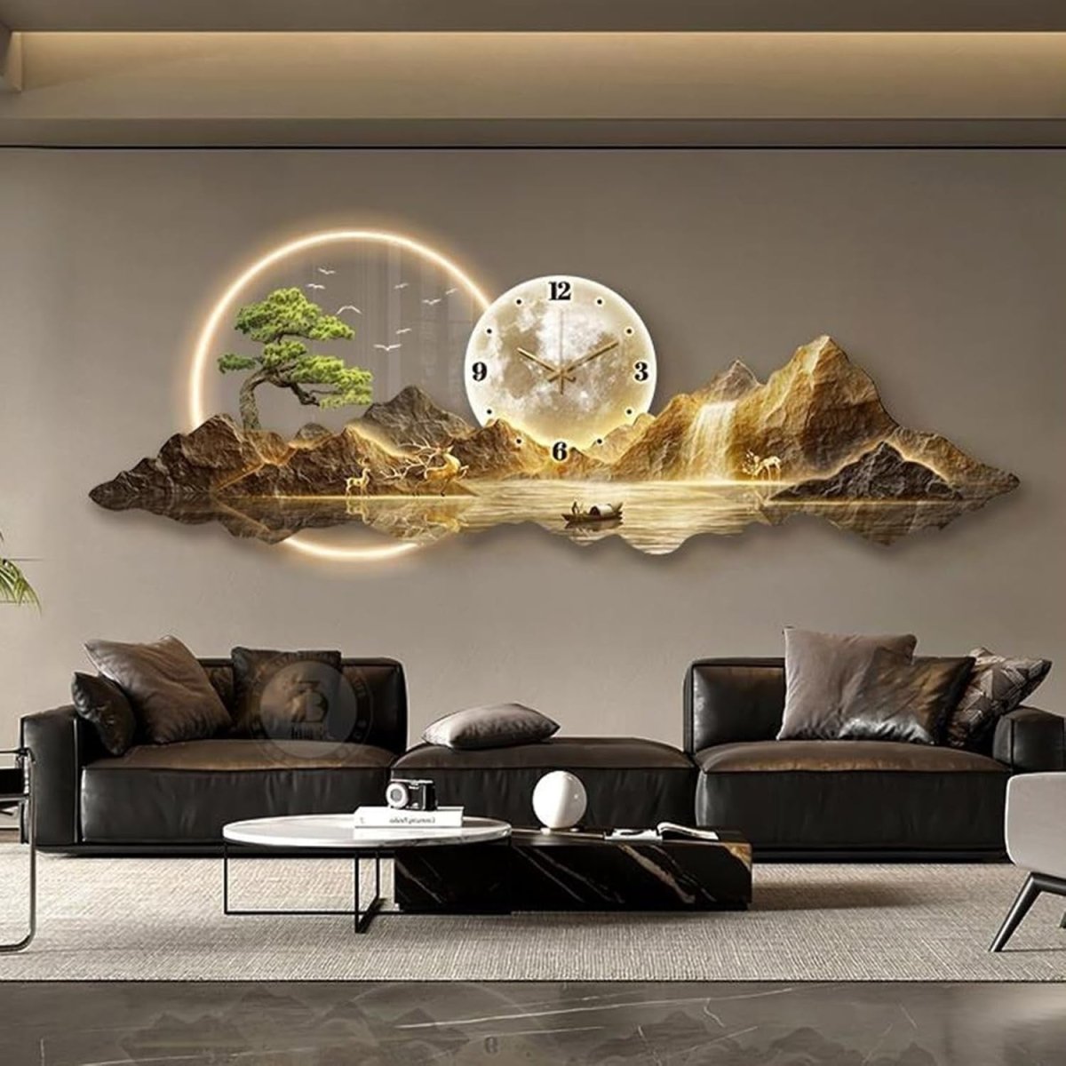 Large 3D LED Wall Art Sculpture Feng Shui Landscape Wall Lamp - Kwikley