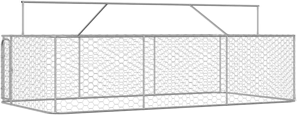 Large 400x200cm Outdoor Dog Kennel – Secure Steel Frame & Roof, Lockable Door - Kwikley