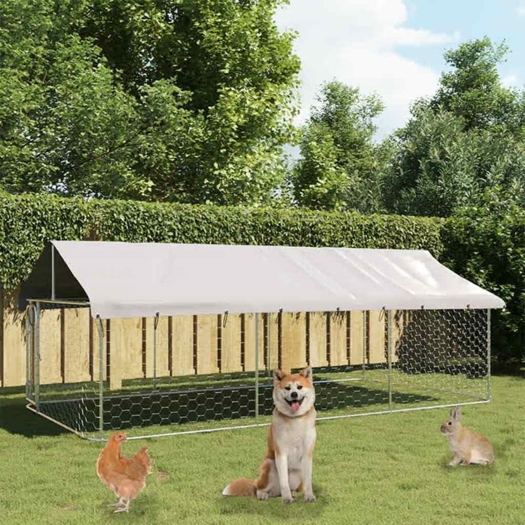 Large 400x200cm Outdoor Dog Kennel – Secure Steel Frame & Roof, Lockable Door - Kwikley