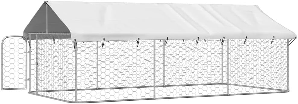 Large 400x200cm Outdoor Dog Kennel – Secure Steel Frame & Roof, Lockable Door - Kwikley
