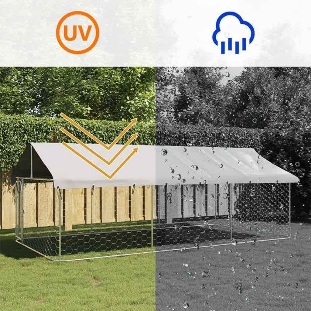 Large 400x200cm Outdoor Dog Kennel – Secure Steel Frame & Roof, Lockable Door - Kwikley