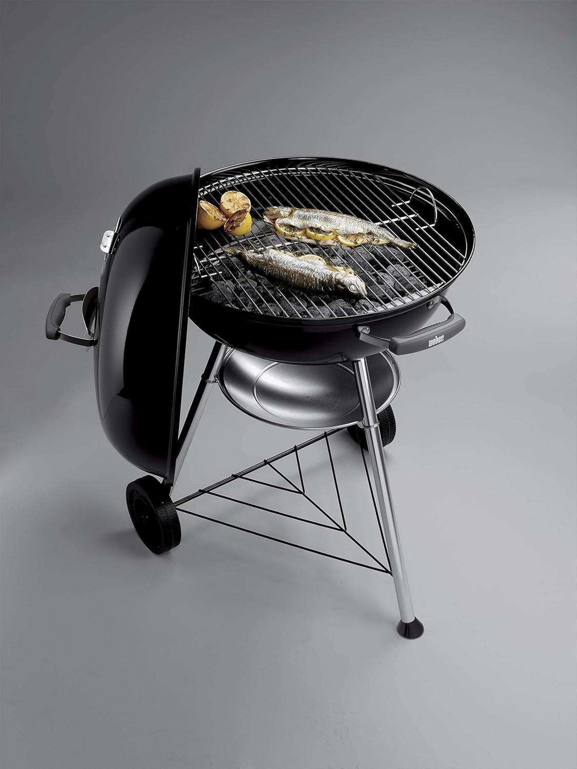 Large 57cm Kettle Charcoal BBQ Grill | Porcelain - Enamel Bowl | Adjustable Vents - Kwikley