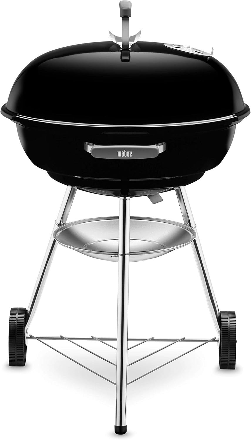 Large 57cm Kettle Charcoal BBQ Grill | Porcelain - Enamel Bowl | Adjustable Vents - Kwikley