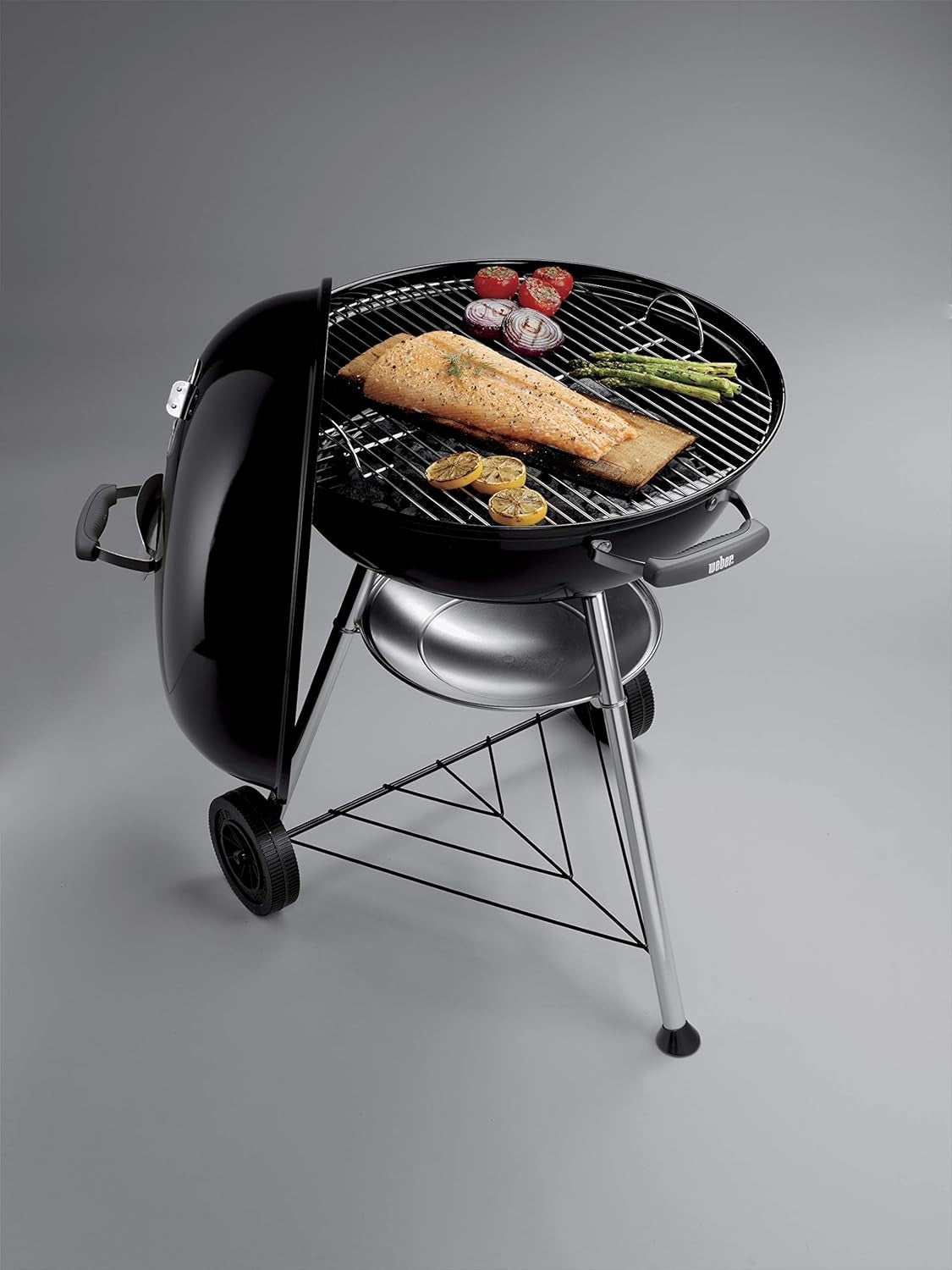 Large 57cm Kettle Charcoal BBQ Grill | Porcelain - Enamel Bowl | Adjustable Vents - Kwikley