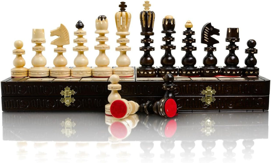 Large 59cm Wooden Chess Set | Handcrafted Roman Board & Pieces | Luxury Gift Set - Kwikley