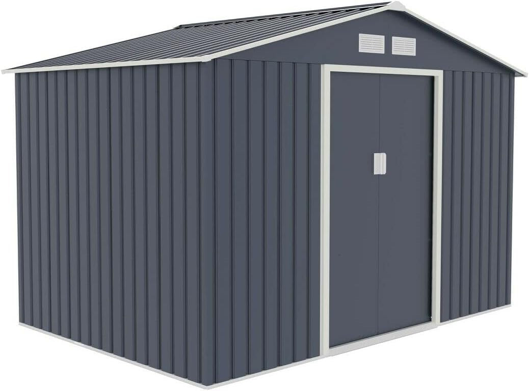 Large 6x8 FT Garden Shed Storage Box with Double Sliding Doors & Ventilation - Kwikley