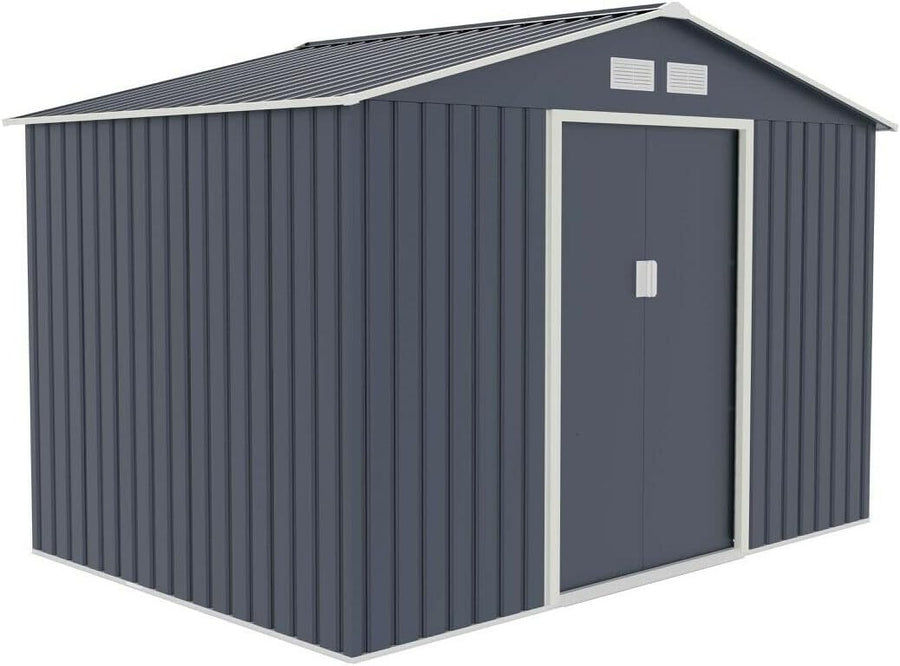 Large 6x8 FT Garden Shed Storage Box with Double Sliding Doors & Ventilation - Kwikley