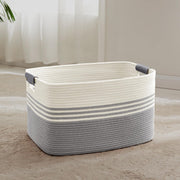 Large 72L Woven Laundry Basket with Leather Handles Storage Bin for Home Bedroom - Kwikley