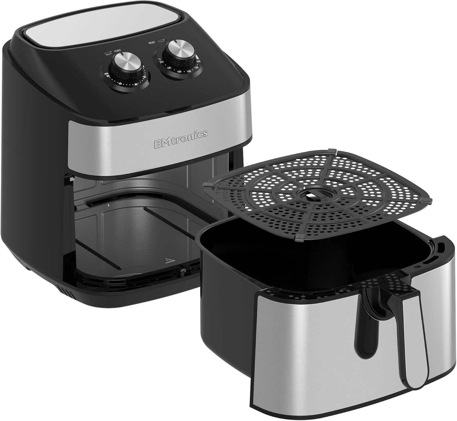 Large 9L Family Air Fryer 1600W Oil Free Healthy Cooker Timer Steel - Kwikley