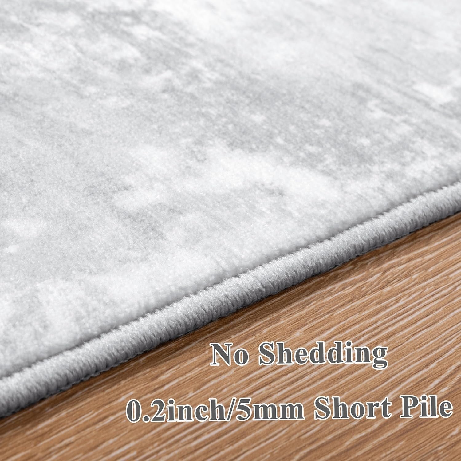Large Abstract Area Rug 160x230cm Washable Non Slip Soft Light Grey Carpet - Kwikley