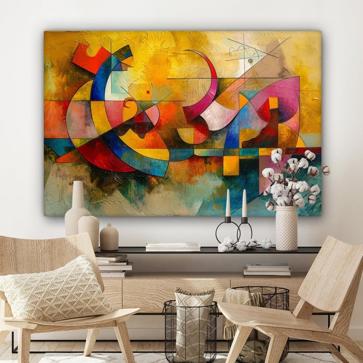 Large Abstract Canvas Wall Art 120x80cm Modern Decor - Kwikley